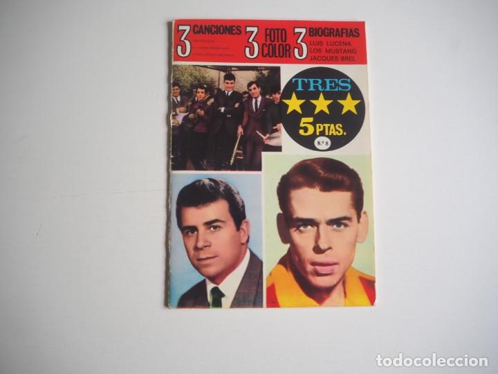 Sammeln von Zeitschriften und Zeitungen: Librillo 3 Canciones 3 Fotos Color 3 Biograf&iacute;as Los Mustang / Jacques Brel / Luis Lucena