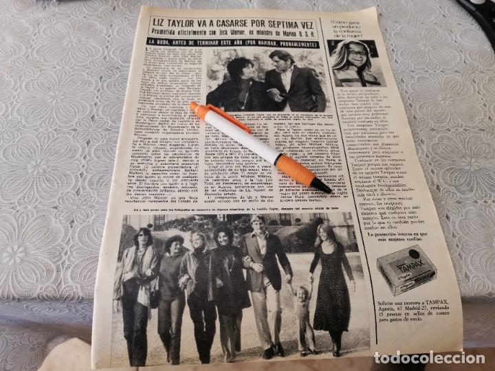 Collezionismo di Riviste e Giornali: LIZ TAYLOR VA A CASARSE POR S&Eacute;PTIMA VEZ RECORTE REVISTA 1976