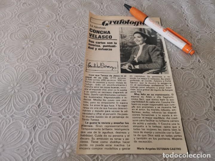 Coleccionismo de revistas y peri&oacute;dicos: CONCHA VELASCO SUS CARTAS RECORTE REVISTA 1976