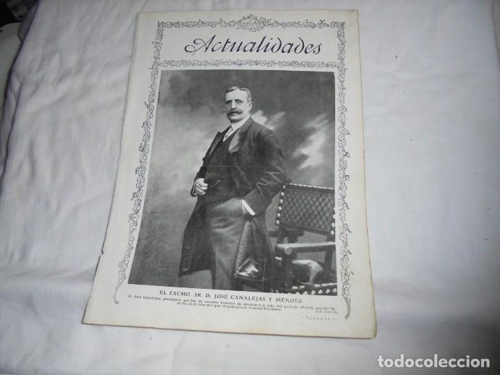 Coleccionismo de Revistas y Peri&oacute;dicos: RETRATOS DE CANALEJAS SU ASESINATO Y CANALEJAS INTIMO 2 HOJAS DE REVISTA BLANCO Y NEGRO 1912