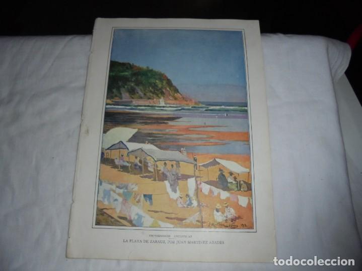 Coleccionismo de Revistas y Peri&oacute;dicos: LA PLAYA DE ZARAUZ POR JUAN MARTINEZ ABADES HOJA DE REVISTA BLANCO Y NEGRO 1912