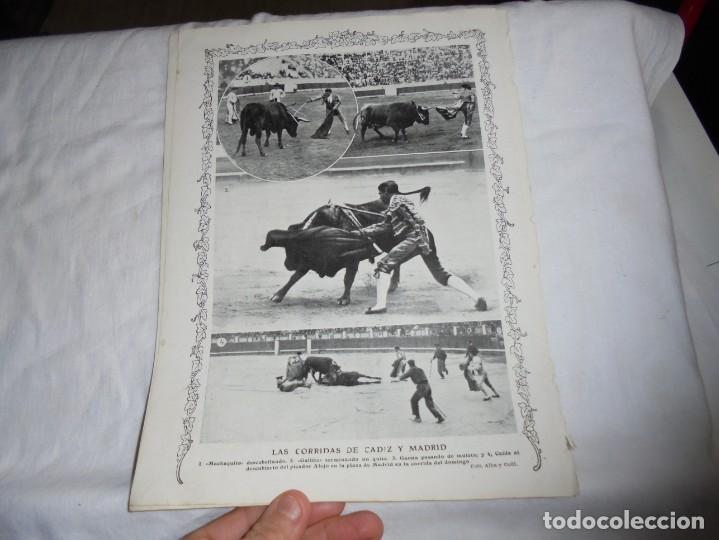 Collectionnisme de Revues et Journaux: TOROS EN CADIZ Y MADRID.MACHAQUITO,GALLITO Y GAONA HOJA DE REVISTA BLANCO Y NEGRO 1912