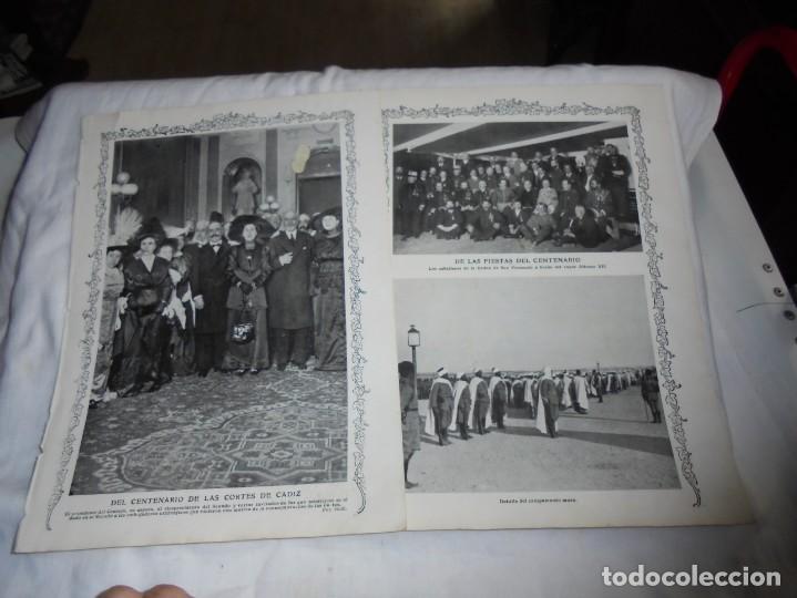 Coleccionismo de Revistas y Peri&oacute;dicos: DEL CENTENARIO DE LAS CORTES DE CADIZ 2 HOJAS DE REVISTA BLANCO Y NEGRO 1912