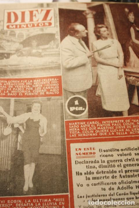 Coleccionismo de Revistas y Peri&oacute;dicos: REVISTA DIEZ MINUTO S N&ordm; 213 MARTINE CAROL SOFIA LOREN 1955