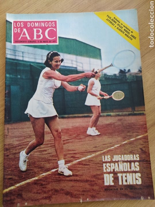 Coleccionismo de Revistas y Peri&oacute;dicos: T2 los domingos de ABC. A&ntilde;o 1971 las jugadoras espa&ntilde;olas de tenis. Alberto Moravia, Spaak. Asturias
