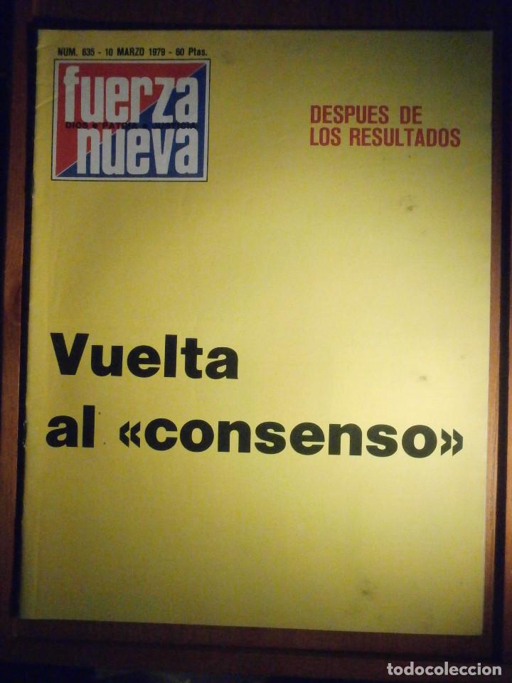 Colecionismo de Revistas e Jornais: REVISTA - SEMANARIO - FUERZA NUEVA - N&ordm; 635 - 10 DE MARZO DE 1979 - Vuelta al consenso