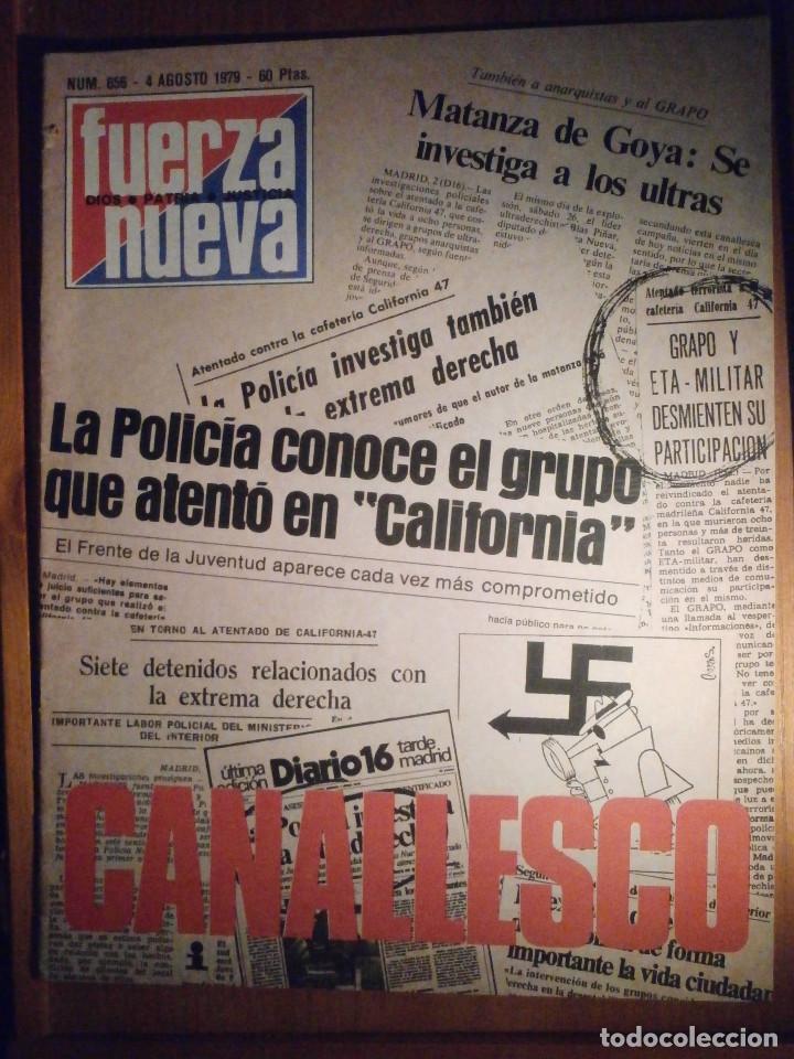 Collezionismo di Riviste e Giornali: REVISTA - SEMANARIO - FUERZA NUEVA - N&ordm; 656 - 4 DE AGOSTO DE 1979 - Cafeter&iacute;a California