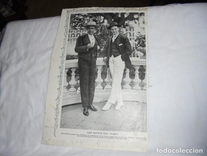 Sammeln von Zeitschriften und Zeitungen: LOS ASTROS DEL TOREO GUERRITA Y BOMBITA HOJA DE REVISTA BLANCO Y NEGRO 1912