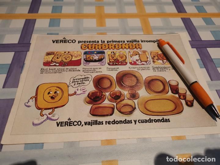 Coleccionismo de Revistas y Peri&oacute;dicos: VERECO VAJILLA IRROMPIBLE CUADRONDA ANTIGUO ANUNCIO PUBLICIDAD REVISTA