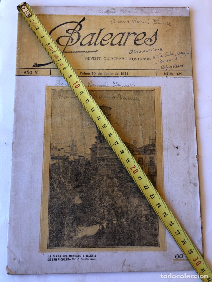 Coleccionismo de Revistas y Peri&oacute;dicos: BALEARES REVISTA QUINCENAL ILUSTRADA n 139. 15 junio 1921.