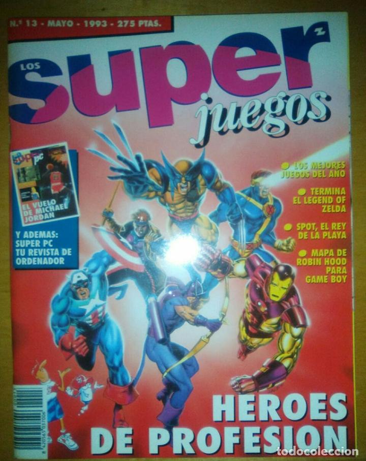 Coleccionismo de Revistas y Peri&oacute;dicos: REVISTA SUPER JUEGOS N&ordm;13 COMPLETA. INCLUYE MAPA JUEGO GAME BOY ROBIN HOOD