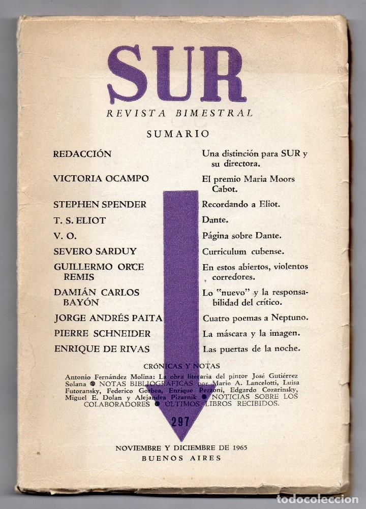 Collection Magazines and Newspapers: Sur. Revista bimestral. n&ordm; 297, 1965. Victoria Ocampo, Stephen Spender, Severo Sarduy...