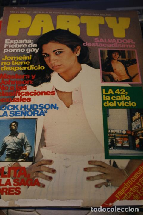 Coleccionismo de Revistas y Peri&oacute;dicos: REVISTA EROTICA GAY PARTY N&ordm; 197 LOLITA ROCK HUDSON 1981