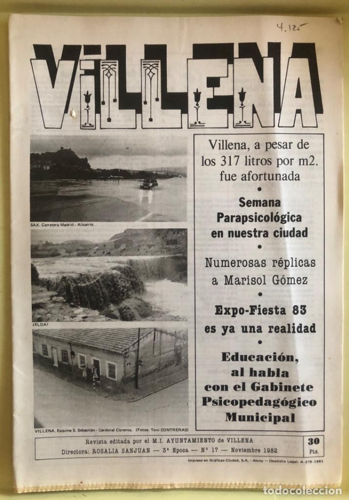 Coleccionismo de revistas y peri&oacute;dicos: VILLENA- ALICANTE- REVISTA AYUNTAMIENTO 1982