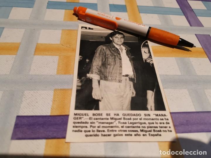 Coleccionismo de Revistas y Peri&oacute;dicos: MIGUEL BOSE SE HA QUEDADO SIN MANAGER RECORTE REVISTA 1982