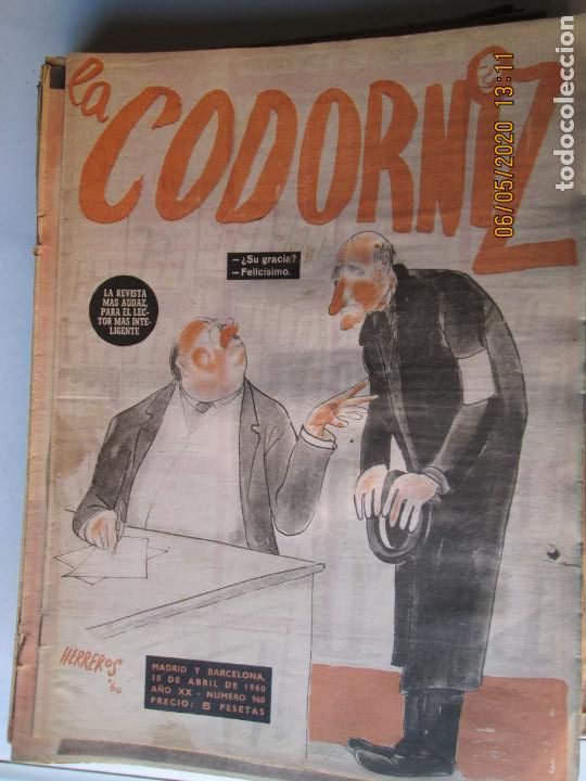 Coleccionismo de Revistas y Peri&oacute;dicos: LA CODORNIZ N&ordm;960 - 10-04-1960- LA REVISTA MAS AUDAZ PARA EL LECTOR MAS INTELIGENTE