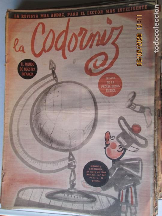 Coleccionismo de Revistas y Peri&oacute;dicos: LA CODORNIZ N&ordm;967 - 29-05-1960- LA REVISTA MAS AUDAZ PARA EL LECTOR MAS INTELIGENTE