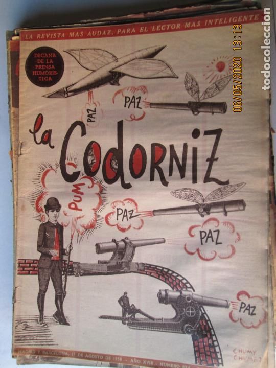 Coleccionismo de Revistas y Peri&oacute;dicos: LA CODORNIZ N&ordm; 874 - 17-08-1958 - LA REVISTA MAS AUDAZ PARA EL LECTOR MAS INTELIGENTE