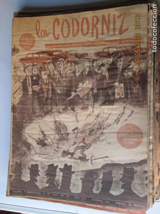 Coleccionismo de Revistas y Peri&oacute;dicos: LA CODORNIZ N&ordm;1013 - 16-04-1961 - LA REVISTA MAS AUDAZ PARA EL LECTOR MAS INTELIGENTE