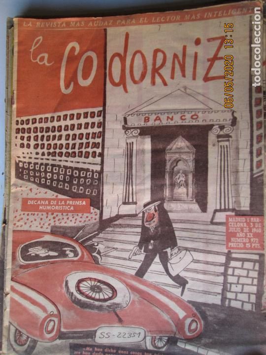 Coleccionismo de Revistas y Peri&oacute;dicos: LA CODORNIZ N&ordm; 972- 03-07-1960 - LA REVISTA MAS AUDAZ PARA EL LECTOR MAS INTELIGENTE