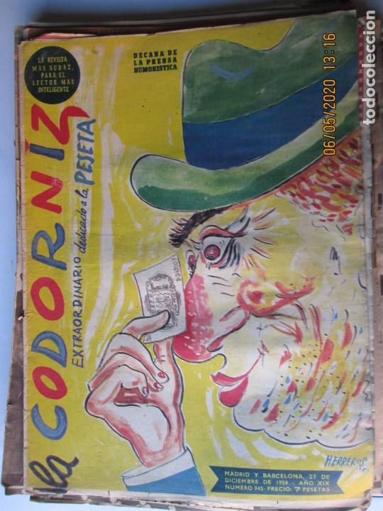 Coleccionismo de Revistas y Peri&oacute;dicos: LA CODORNIZ N&ordm; 945-27-12-1959 - LA REVISTA MAS AUDAZ PARA EL LECTOR MAS INTELIGENTE -EXTRAORDINAR