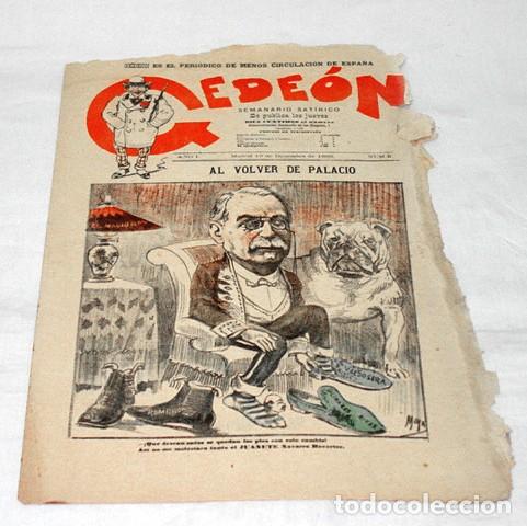 Collection Magazines and Newspapers: GEDE&Oacute;N N&ordm; 6-A&Ntilde;O 1895-DIBUJOS MOYA-SILENO-HUMOR SAT&Iacute;RICO POL&Iacute;TICA-NAVARRO REVERTER-MINISTRO DE GRACIA