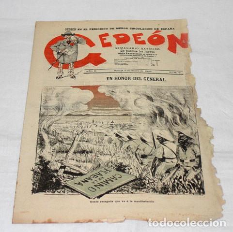 Collection Magazines and Newspapers: GEDE&Oacute;N N&ordm; 9-1895-DIBUJOS MOYA-SILENO-HUMOR SAT&Iacute;RICO POL&Iacute;TICA-HONOR GENERAL-TEATRO REAL-DAGA SILVELA