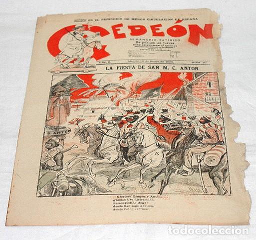 Collection Magazines and Newspapers: GEDE&Oacute;N N&ordm; 10-A&Ntilde;O 1896-DIBUJOS MOYA-SILENO-HUMOR SAT&Iacute;RICO POL&Iacute;TICA-FIESTA SAN ANTON-SALON GEDEON