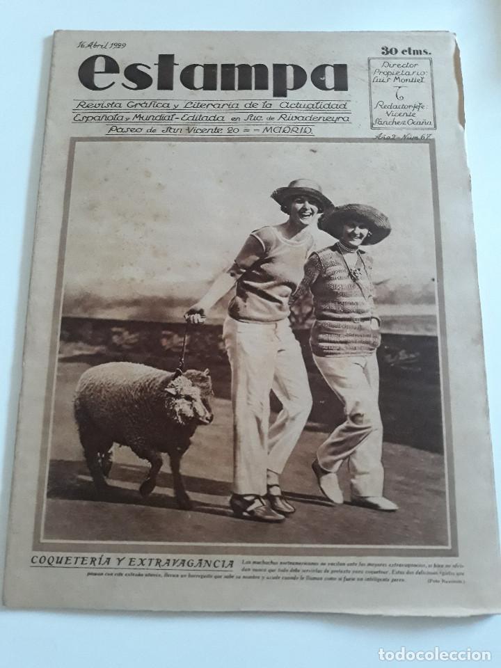 Coleccionismo de Revistas y Peri&oacute;dicos: ESTAMPA N&ordm; 67 (16/04/29) - COQUETER&Iacute;A Y EXTRAVAGANCIA - LA MONA DE PASCUA - GALGOS