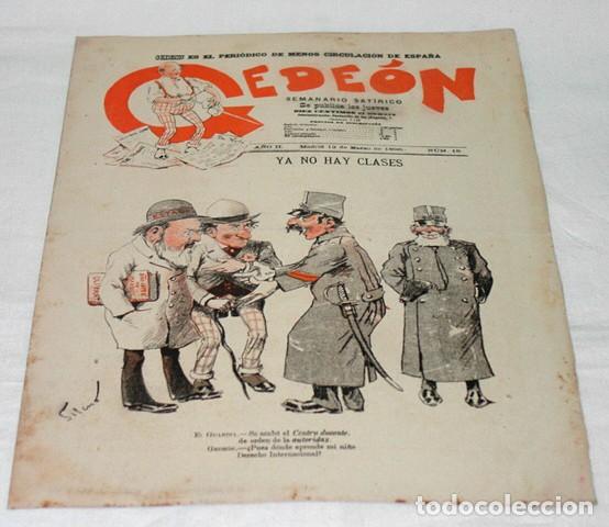 Collectionnisme de Revues et Journaux: GEDE&Oacute;N N&ordm; 18-1896-DIBUJOS MOYA-SILENO-HUMOR SAT&Iacute;RICO POL&Iacute;TICA-SEMANARIO-REVISTA-PERIODICO-CARICATURA