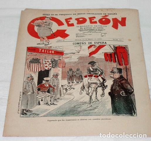 Colecionismo de Revistas e Jornais: GEDE&Oacute;N N&ordm; 19-1896-DIBUJOS MOYA-SILENO-HUMOR SAT&Iacute;RICO POL&Iacute;TICA-SEMANARIO-REVISTA-PERIODICO-CARICATURA
