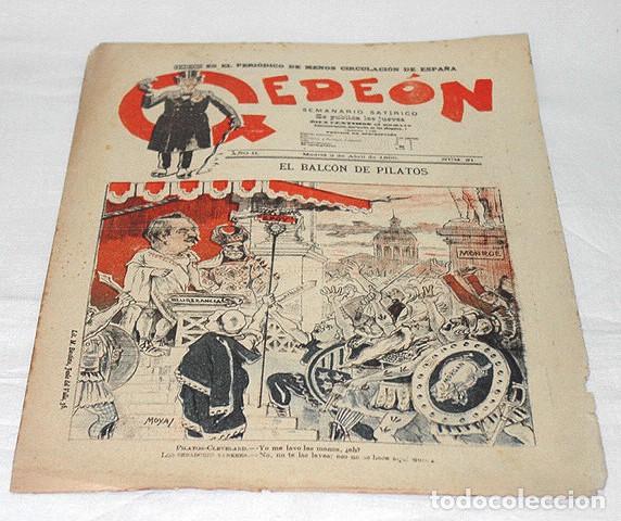 Colecionismo de Revistas e Jornais: GEDE&Oacute;N N&ordm; 21-1896-DIBUJOS MOYA-SILENO-HUMOR SAT&Iacute;RICO POL&Iacute;TICA-SEMANARIO-REVISTA-PERIODICO-CARICATURA