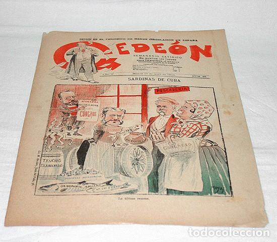 Sammeln von Zeitschriften und Zeitungen: GEDE&Oacute;N N&ordm; 23-1896-DIBUJOS MOYA-SILENO-HUMOR SAT&Iacute;RICO POL&Iacute;TICA-SEMANARIO-REVISTA-PERIODICO-CARICATURA