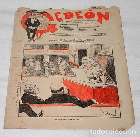Colecionismo de Revistas e Jornais: GEDE&Oacute;N N&ordm; 27-1896-DIBUJOS MOYA-SILENO-HUMOR SAT&Iacute;RICO POL&Iacute;TICA-SEMANARIO-REVISTA-PERIODICO-CARICATURA