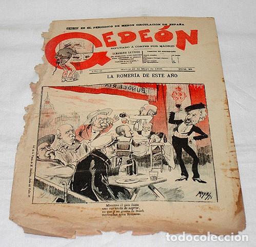 Colecionismo de Revistas e Jornais: GEDE&Oacute;N N&ordm; 28-1896-DIBUJOS MOYA-SILENO-HUMOR SAT&Iacute;RICO POL&Iacute;TICA-SEMANARIO-REVISTA-PERIODICO-CARICATURA