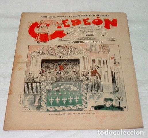 Colecionismo de Revistas e Jornais: GEDE&Oacute;N N&ordm; 30-1896-DIBUJOS MOYA-SILENO-HUMOR SAT&Iacute;RICO POL&Iacute;TICA-SEMANARIO-REVISTA-PERIODICO-CARICATURA