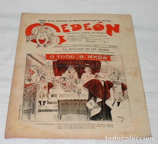 Collection Magazines and Newspapers: GEDE&Oacute;N N&ordm; 38-1896-DIBUJOS MOYA-SILENO-HUMOR SAT&Iacute;RICO POL&Iacute;TICA-SEMANARIO-REVISTA-PERIODICO-CARICATURA
