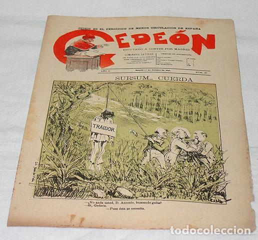Sammeln von Zeitschriften und Zeitungen: GEDE&Oacute;N N&ordm; 47-1896-DIBUJOS MOYA-SILENO-HUMOR SAT&Iacute;RICO POL&Iacute;TICA-SEMANARIO-REVISTA-PERIODICO-CARICATURA