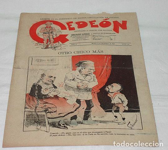Sammeln von Zeitschriften und Zeitungen: GEDE&Oacute;N N&ordm; 54-1896-DIBUJOS MOYA-SILENO-HUMOR SAT&Iacute;RICO POL&Iacute;TICA-SEMANARIO-REVISTA-PERIODICO-CARICATURA