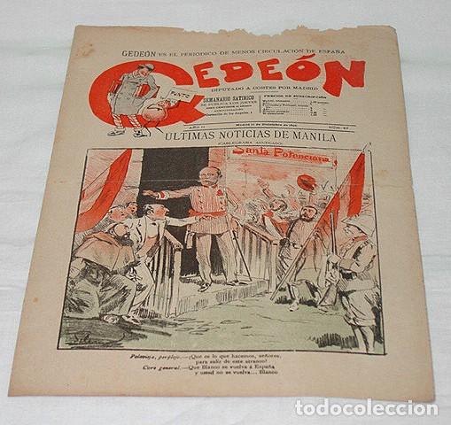 Sammeln von Zeitschriften und Zeitungen: GEDE&Oacute;N N&ordm; 57-1896-DIBUJOS MOYA-SILENO-HUMOR SAT&Iacute;RICO POL&Iacute;TICA-SEMANARIO-REVISTA-PERIODICO-CARICATURA