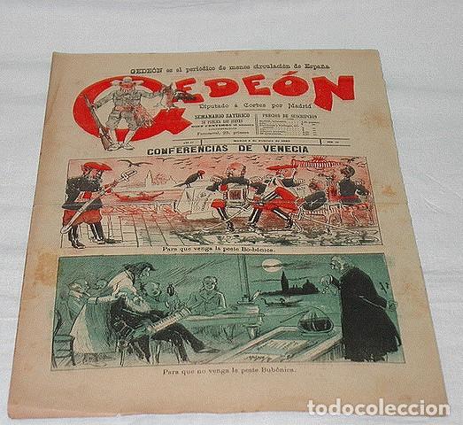 Colecionismo de Revistas e Jornais: GEDE&Oacute;N N&ordm; 65-1897-DIBUJOS MOYA-SILENO-HUMOR SAT&Iacute;RICO POL&Iacute;TICA-SEMANARIO-REVISTA-PERIODICO-CARICATURA
