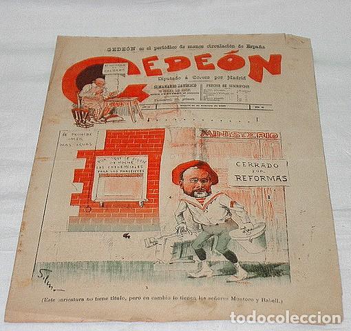 Colecionismo de Revistas e Jornais: GEDE&Oacute;N N&ordm; 66-1897-DIBUJOS MOYA-SILENO-HUMOR SAT&Iacute;RICO POL&Iacute;TICA-SEMANARIO-REVISTA-PERIODICO-CARICATURA
