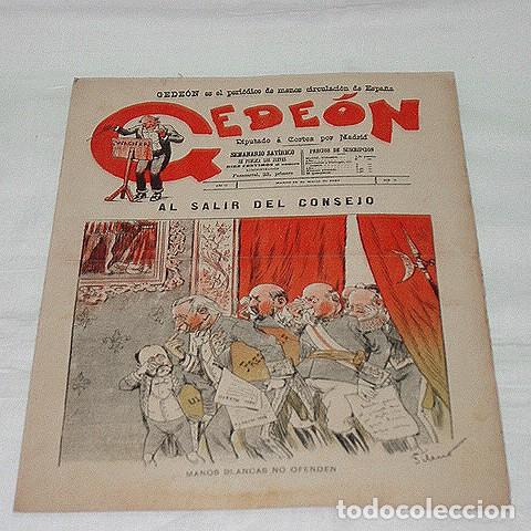 Collezionismo di Riviste e Giornali: GEDE&Oacute;N N&ordm; 71-1897-DIBUJOS MOYA-SILENO-HUMOR SAT&Iacute;RICO POL&Iacute;TICA-SEMANARIO-REVISTA-PERIODICO-CARICATURA