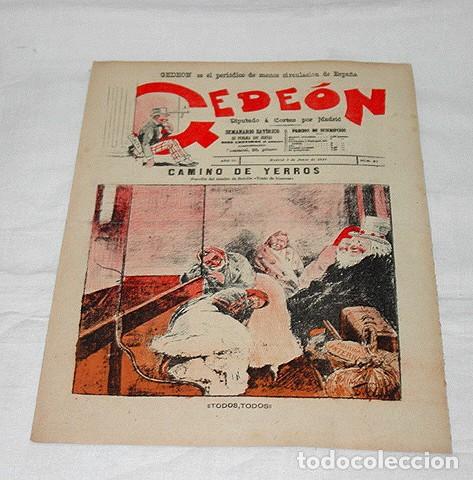 Sammeln von Zeitschriften und Zeitungen: GEDE&Oacute;N N&ordm; 82-1897-DIBUJOS MOYA-SILENO-HUMOR SAT&Iacute;RICO POL&Iacute;TICA-SEMANARIO-REVISTA-PERIODICO-CARICATURA