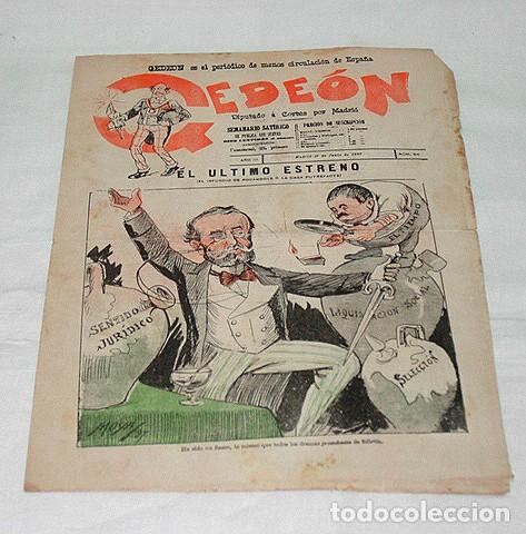 Colecionismo de Revistas e Jornais: GEDE&Oacute;N N&ordm; 84-1897-DIBUJOS MOYA-SILENO-HUMOR SAT&Iacute;RICO POL&Iacute;TICA-SEMANARIO-REVISTA-PERIODICO-CARICATURA