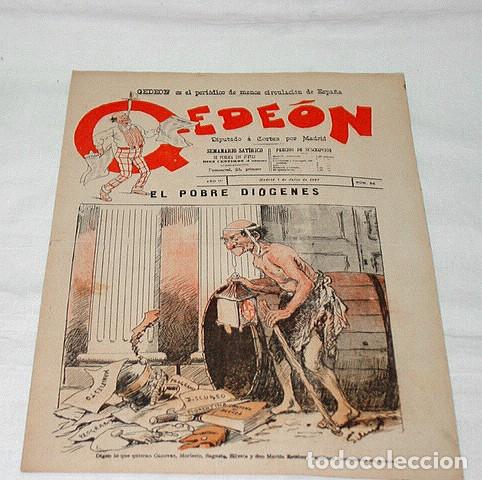 Colecionismo de Revistas e Jornais: GEDE&Oacute;N N&ordm; 86-1897-DIBUJOS MOYA-SILENO-HUMOR SAT&Iacute;RICO POL&Iacute;TICA-SEMANARIO-REVISTA-PERIODICO-CARICATURA