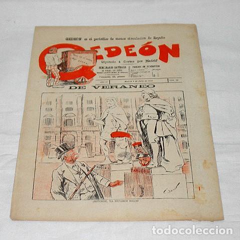 Colecionismo de Revistas e Jornais: GEDE&Oacute;N N&ordm; 87-1897-DIBUJOS MOYA-SILENO-HUMOR SAT&Iacute;RICO POL&Iacute;TICA-SEMANARIO-REVISTA-PERIODICO-CARICATURA