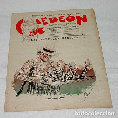 Coleccionismo de Revistas y Peri&oacute;dicos: GEDE&Oacute;N N&ordm; 94-1897-DIBUJOS MOYA-SILENO-HUMOR SAT&Iacute;RICO POL&Iacute;TICA-SEMANARIO-REVISTA-PERIODICO-CARICATURA