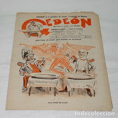Sammeln von Zeitschriften und Zeitungen: GEDE&Oacute;N N&ordm; 97-1897-DIBUJOS MOYA-SILENO-HUMOR SAT&Iacute;RICO POL&Iacute;TICA-SEMANARIO-REVISTA-PERIODICO-CARICATURA