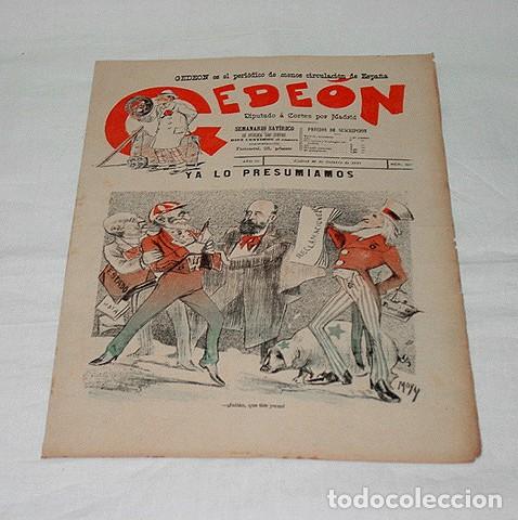 Collection Magazines and Newspapers: GEDE&Oacute;N N&ordm; 103-1897-DIBUJO MOYA-SILENO-HUMOR SAT&Iacute;RICO POL&Iacute;TICA-SEMANARIO-REVISTA-PERIODICO-CARICATURA